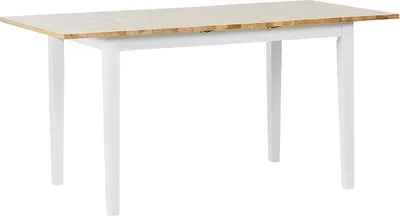 Obrázok produktu pre BELIANI Rozkladací jedálenský stôl svetlá drevená doska 120/150 x 80 cm biele nohy tradičný škandinávsky