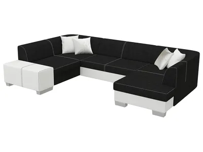 Produktbild von NABBI Ecksofa U mit Zerlegung ein Lagerraum Halvega L - Schwarz-Weiss