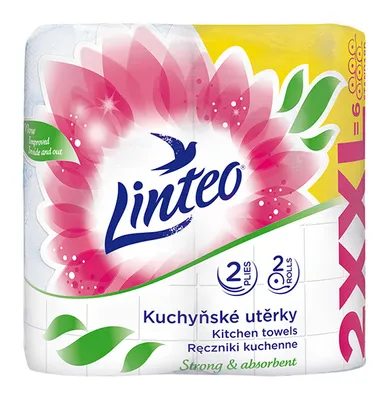 Immagine prodotto di Carta assorbente Linteo XXL, 2 veli, cellulosa, rotolo da cucina, 30 m, bianco, 2 pz