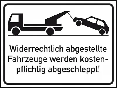 Produktbild von Dreifke® Schild I Parkverbotsschild Widerrechtlich abgestellte..., Aluminium,...