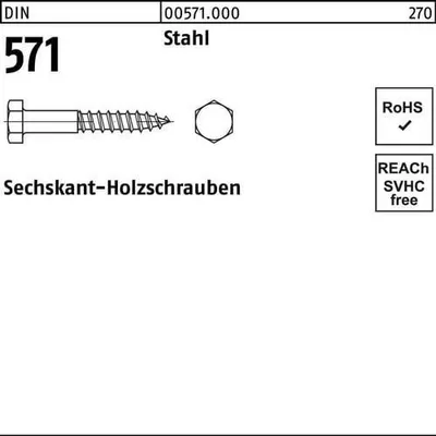 Produktbild von Reyher  Sechskant-Holzschr. DIN 571 Stahl 10 x 70 (100 Stück)