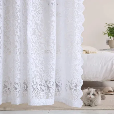 Immagine prodotto di Tenda elegante con motivo floreale, 132 x 183 cm, trasparente, ideale per il soggiorno