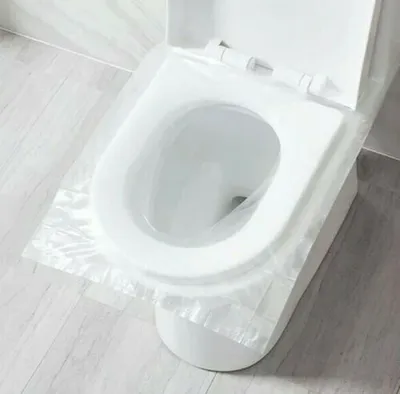 Obrázek produktu pro 100 kusů jednorázových cestovních bezpečnostních PE plastových toaletních sedadel krycích podložek