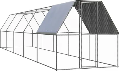 Produktbild von The Living Store Outdoor-Hühnerkäfig 2x10x2 m Verzinkter Stahl