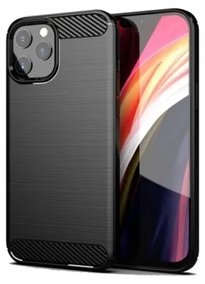 Produktbild von Silikon Hülle Bumper Carbon kompatibel mit iPhone 14 Pro Max Case TPU Soft Handyhülle Cover Schutzhülle Schwarz