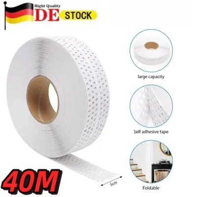 Obrázek produktu pro Rohová lišta pro sádrokarton 40 mm × 5 cm – výztužná páska pro sádrokarton a omítku – ochrana hran pro vnější rohy – bílá Rohová ochranná lišta pro sádrokarton, spárovací páska