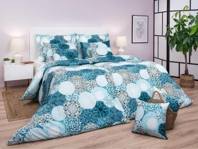 Zdjęcie produktu dla Pościel bawełniana Mandala miętowa 140x200, 70x90 cm