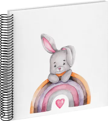 Immagine prodotto di Album fotografico per bambini, motivo coniglio, colore rosa, dimensioni 25x25 cm, 40 pagine