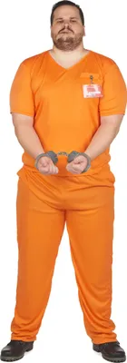 Produktbild von Häftlingskostüm für Herren Plus Size orange - XXL