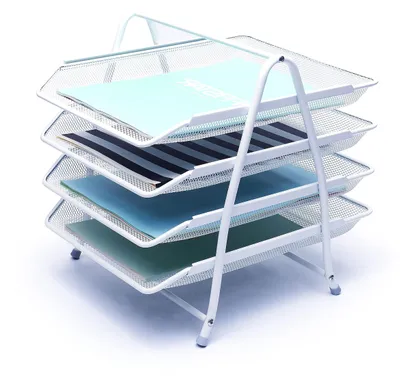 Image de Organisateur de bureau sur 4 niveaux - Trieur de documents - Autoportant - Métal - 30 x 35 x 33 cm