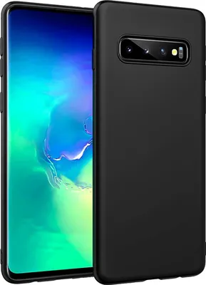 A black silicone phone case is shown on a smartphone.