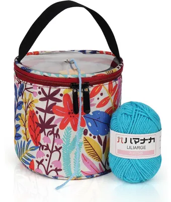 Produktbild von Mini Garntasche für Kinder & Anfänger, Strick- & Häkelzubehör, Aufbewahrung, Orangenblätter