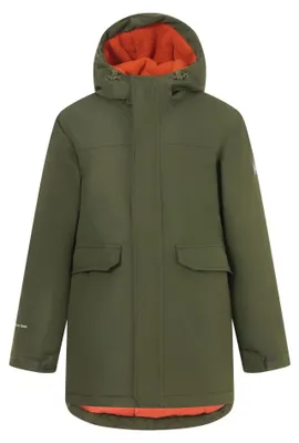 Imagen del producto de Chaqueta aislante impermeable "Farbank II" para niños, modelo RG13671 (talla 140), color caqui oscuro/rojo te