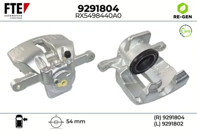 Produktbild von FTE Bremssattel Vorne Rechts für FORD Fiesta Mk6 Schrägheck (JA8, JR8) Ø54mm Grau 9291804