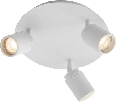 Produktbild von QAZQA - Modern Moderner BadSpot I Spotlight I Deckenspot I Deckenstrahler I Strahler I Lampe I Leuchte weiß 3-flammig IP44 - Ducha - Stahl Rund - LED geeignet GU10