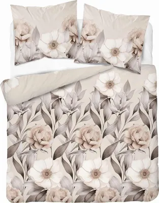 Produktbild von Bettwäsche, Satinbettwäsche, hohe Qualität 200x220 5220a Beige, Blumen