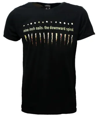 Zdjęcie produktu dla Koszulka zespołu Nine Inch Nails (NIN) z motywem „Downward Spiral” – czarna – rozmiar L