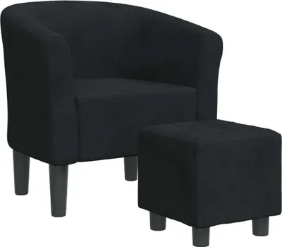 Image de Chaise cabriolet avec repose-pied noir velours