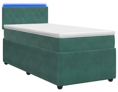 Produktbild von Boxspringbett mit Matratze Dunkelgrün 100 x 200 cm Samt