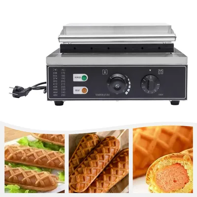 Obrázek produktu pro Vaflovač Hotdog Waffle Maker 1500W Vaflovač z nerezové oceli s nepřilnavým povrchem
