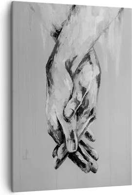 Produktbild von Bild auf Leinwand - Leinwandbild - Einteilig - Handschriftlich Hände Schwarzweiß - 50x70cm - Wand Bild - Wandbilder - Leinwanddruck - Wanddekoration - Leinwand bilder - Wandbild - PA50x70-4566