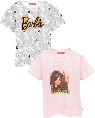 Produktbild von Barbie - "Kindness Stronger Together Unity And Love" T-Shirt Set für Mädchen (2er-Pack) NS6797 (140) (Weiß/Pink)