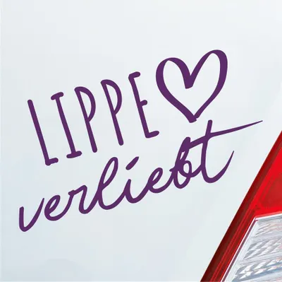 Produktbild von Auto Aufkleber Lippe verliebt Herz Fluss Wasser Water Liebe Car 19x10 cm Lila Sticker Heckscheibenaufkleber