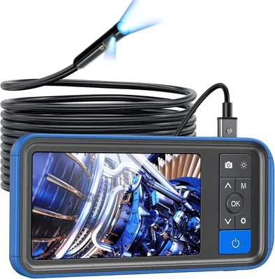 Produktbild von Inspektionskamera,  mit Doppellinse und 4,5-Zoll-Farb-IPS-Bildschirm, IP67 wasserdicht, Doppelkopfkamera, 2500 mAh Lithiumbatterie (5 Meter)