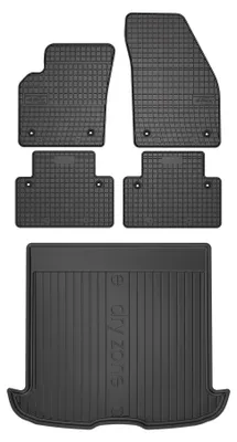 Productafbeelding van Rubberen automatten + kofferbakmat voor Volvo V50 2004-2012 (stationwagen) – 5-delig, zwart, op maat – Wielganizator SolidPRO