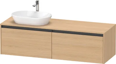 Produktbild von Duravit Ketho.2 Wastafelonderkast 160x55x45,9 cm Mat Natuur Eiken