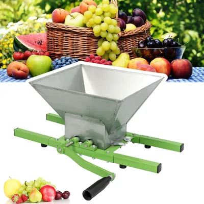 Produktbild von LZQ 7L ovocný mlýn z nerezové oceli Berry Mill Apple Apple Press Grape Mill Mash Mill Ovocný lis s ruční klikou