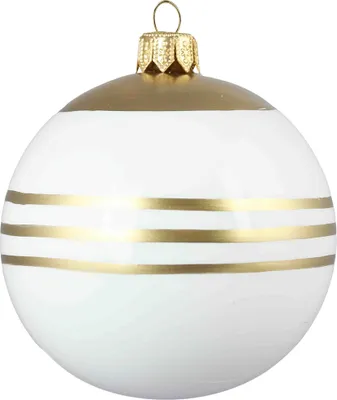 Produktbild von Weihnachtskugel Streifen Weiß