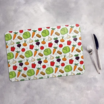 Produktbild von Tischset 4x45x30 cm Platzset Tischmatte Platzmatte Untersetzer - Tischset Platzset Untersetzer Tischmatte Platzdeckchen  Gemüse