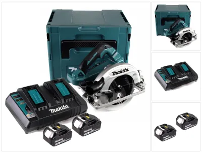 Produktbild von Makita DHS 782 PF2J Akku Handkreissäge 36V (2x18V) 190 mm Brushless im Makpac + 2x 3,0 Ah Akku + Doppelladegerät