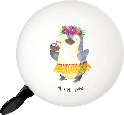 Produktbild von Mr. & Mrs. Panda Fahrradklingel Pinguin Kokosnuss - Weiß - Geschenk, klingel fahrrad, Urlaub, Hawaii, Für, Erholt, Fahrrad-Klingel, Fahrradglocke