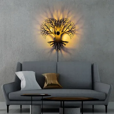Immagine prodotto di Opviq, Heart Tree, applique, 100 % METALLO, nero, 52 x 9 x 49 cm