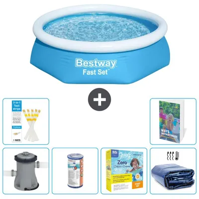 Immagine prodotto di Bestway Fast Set, piscina rotonda - 244x61 cm - 5 pezzi, modello S224