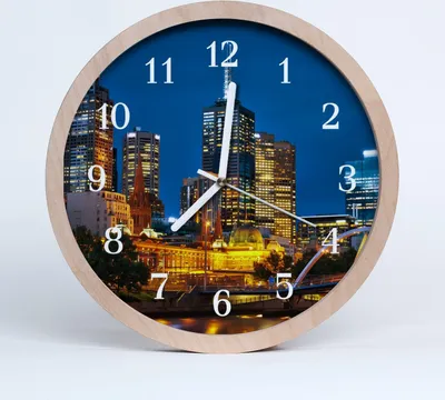 Produktbild von Holzuhr 30fi cm wanduhr - Stadt Stadt