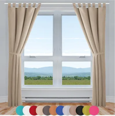 Zdjęcie produktu dla 2x zasłony Ellen ze szlufkami i haczykami (szare), rozmiar: 140x225 cm