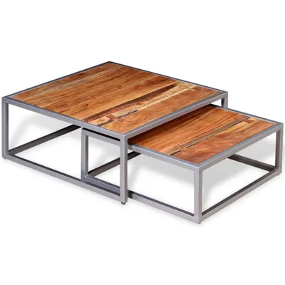 Produktbild von 2-tlg. Couchtisch-Set Massivholz Akazie