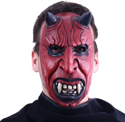 Produktbild von Rappa 956308 Kostüm Zubehör Maske Latexmaske Teufel Krampus - ab 14 Jahren