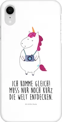 Produktbild von Mr. & Mrs. Panda Iphone XR Handyhülle Einhorn Fotograf - Weiß - Geschenk, Urlaub, Kamera, Unicorn, Einhörner, Weltenbummler, Premium Kunststoff, Handy Case