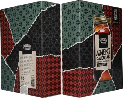A product packaging for an advent calendar, showing the front and side panels.