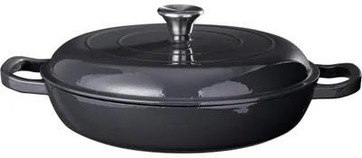 Produktbild von Gusseisenpfanne mit Deckel 30 cm grau