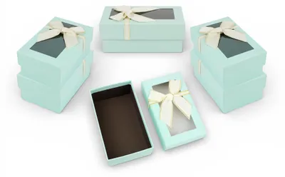 6 grüne Geschenkboxen mit Band, 15 x 9 x 6 cm