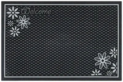 Produktbild von Akcila 0.02 Silver Fußmatte Schwarz Silber Blumenmuster 40x60 cm