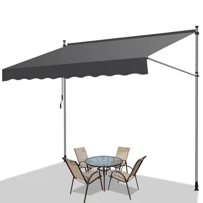 Immagine prodotto di Tenda da sole Jopassy senza foratura Tenda da sole con morsetti Tenda da sole per terrazza Balcone 350 cm Grigio
