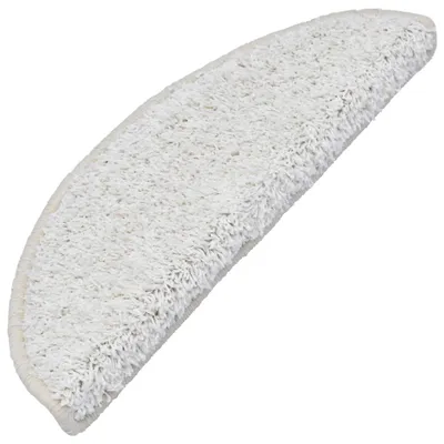 Image de vidaXL Tapis d'escalier 15 pcs. 65x21x4 cm blanc demi-rond Grand