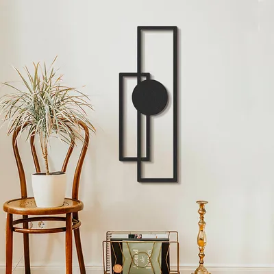 Obrázok produktu pre Wallity, Trident - APT431MS, dekorácia na stenu, čierna, oceľ, 32 x 85 cm