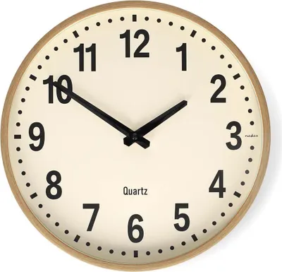 Produktbild von Nedis Wanduhr - Durchmesser: 300 mm - Kunststoff - Leise Bewegung - Holz